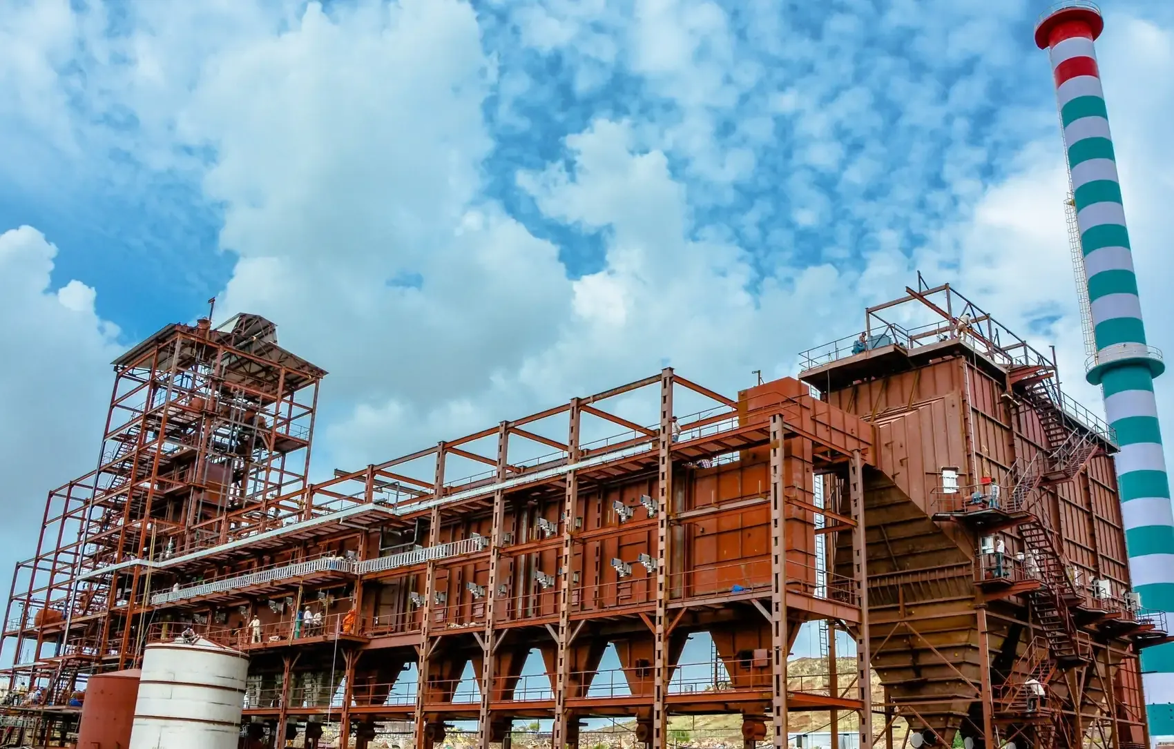 Boiler pressure parts under erection at site